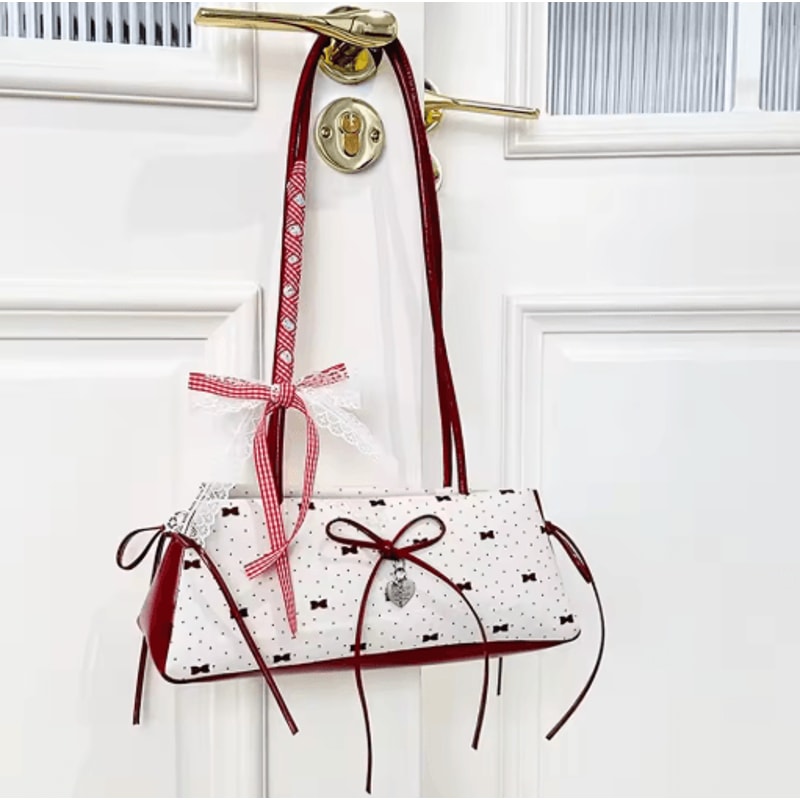 Kawaii Bowknot Underarm Bag Cute Ribbon Shoulder And Crossbody Bag For Women 5