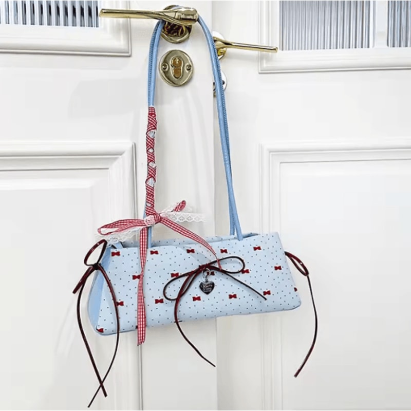 Kawaii Bowknot Underarm Bag Cute Ribbon Shoulder And Crossbody Bag For Women 6