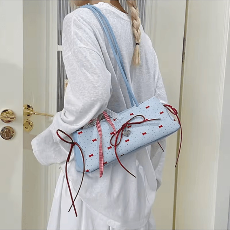 Kawaii Bowknot Underarm Bag Cute Ribbon Shoulder And Crossbody Bag For Women 7
