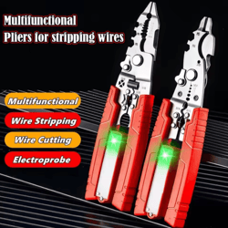 4 in 1 wire stripper with voltage tester multi function electric wire stripping and cutting tool