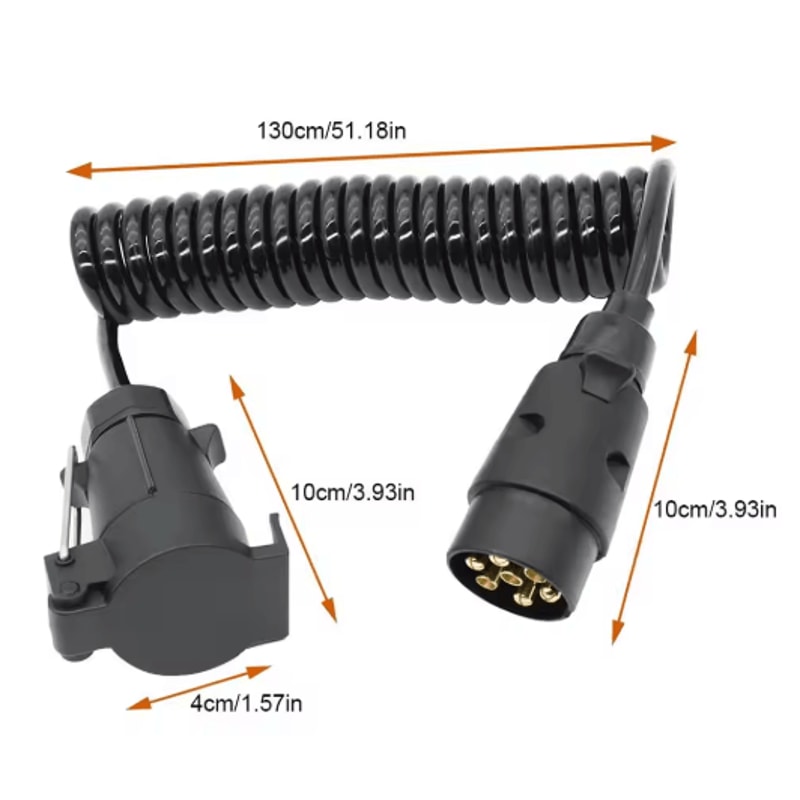 7 Pin Trailer Adapter Heavy Duty European Standard Plug With 13m Copper Wiring Harness 1