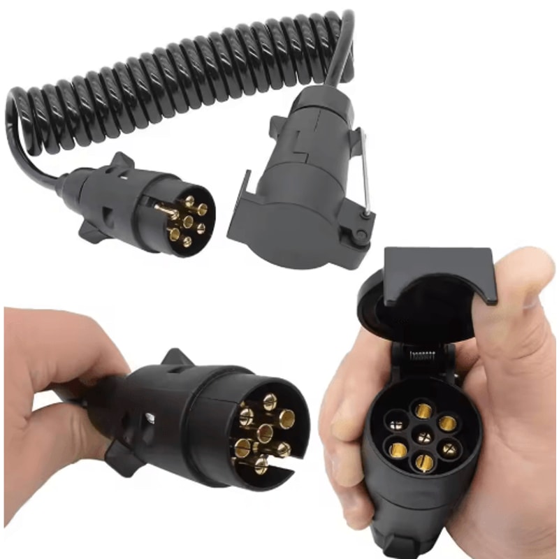 7 Pin Trailer Adapter Heavy Duty European Standard Plug With 13m Copper Wiring Harness 2