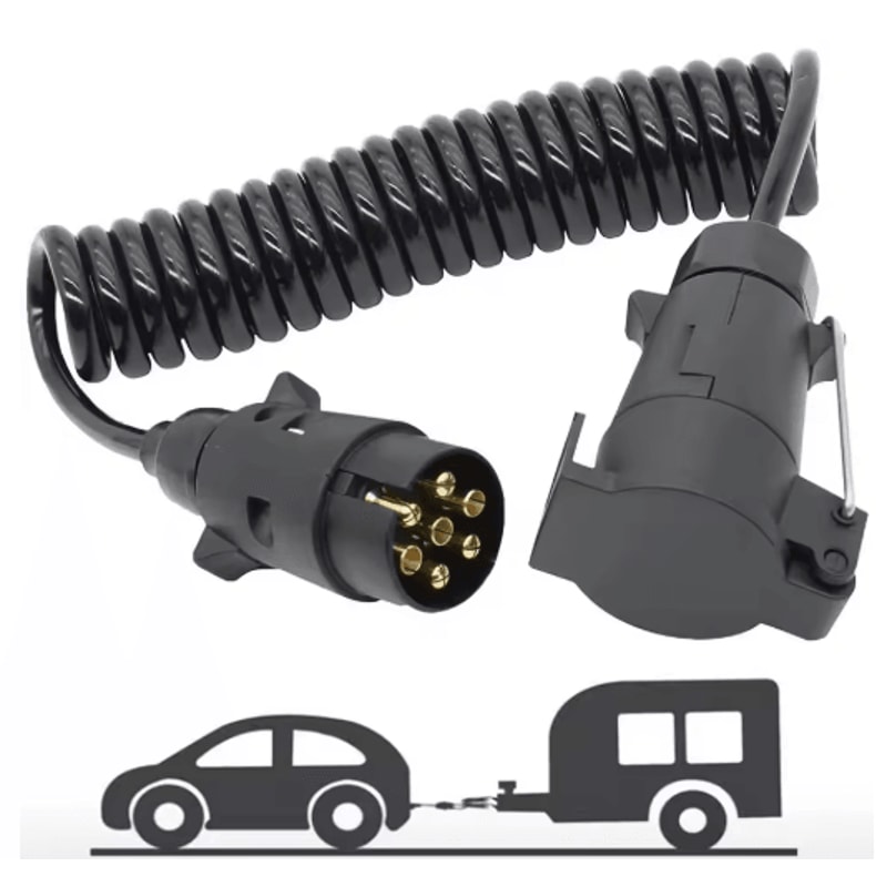 7 Pin Trailer Adapter Heavy Duty European Standard Plug With 13m Copper Wiring Harness 5