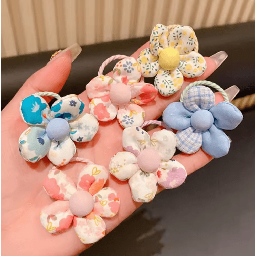 10 Piece Sweet Flower And Bow Hair Ties Cute Elastic Hair Bands For Little Girls In Candy Colors 10