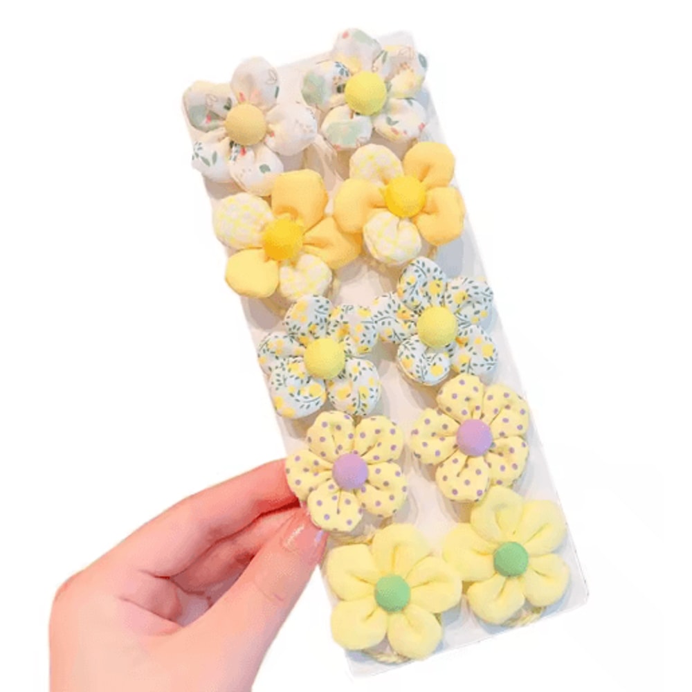 10 Piece Sweet Flower And Bow Hair Ties Cute Elastic Hair Bands For Little Girls In Candy Colors 2