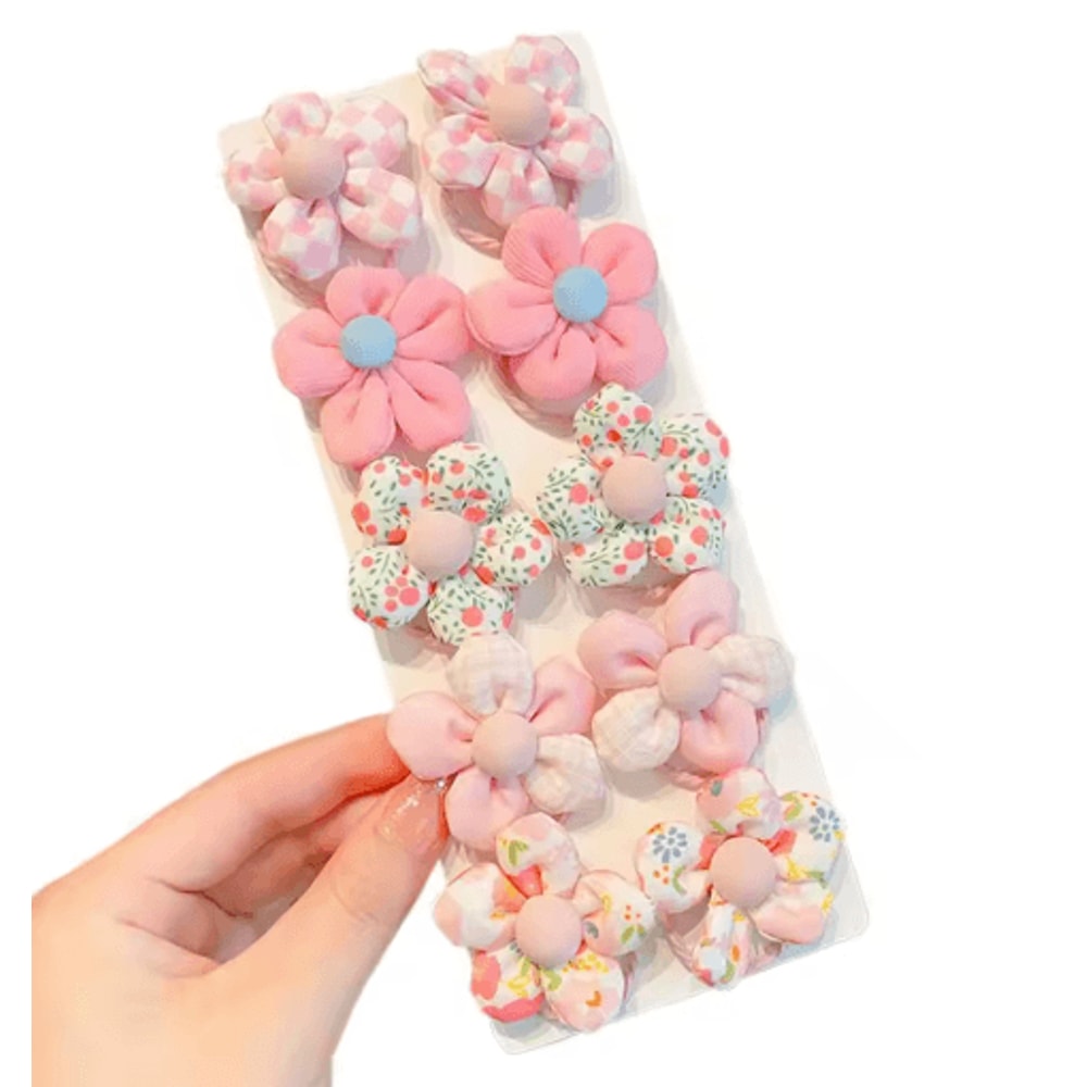 10 Piece Sweet Flower And Bow Hair Ties Cute Elastic Hair Bands For Little Girls In Candy Colors 7