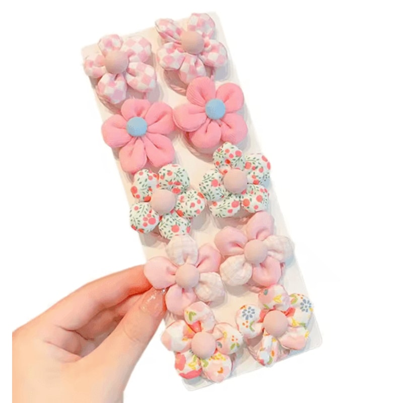 10 Piece Sweet Flower And Bow Hair Ties Cute Elastic Hair Bands For Little Girls In Candy Colors 7