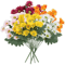 Artificial Sunset Mums Flowers Waterproof Fake Fall Flowers For Outdoor And Home Decor 5 Bundles 1