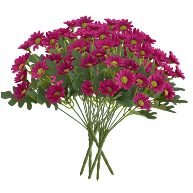 Artificial Sunset Mums Flowers Waterproof Fake Fall Flowers For Outdoor And Home Decor 5 Bundles 2
