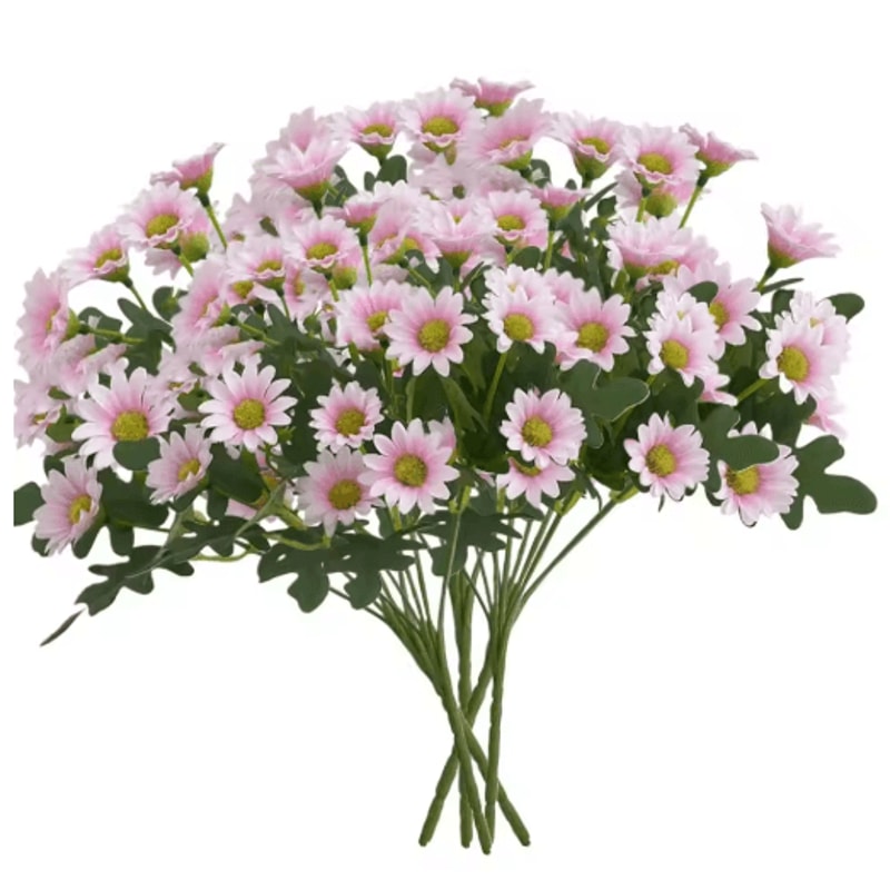 Artificial Sunset Mums Flowers Waterproof Fake Fall Flowers For Outdoor And Home Decor 5 Bundles 3