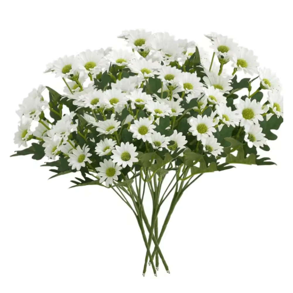 Artificial Sunset Mums Flowers Waterproof Fake Fall Flowers For Outdoor And Home Decor 5 Bundles 4