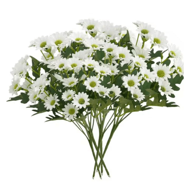 Artificial Sunset Mums Flowers Waterproof Fake Fall Flowers For Outdoor And Home Decor 5 Bundles 4