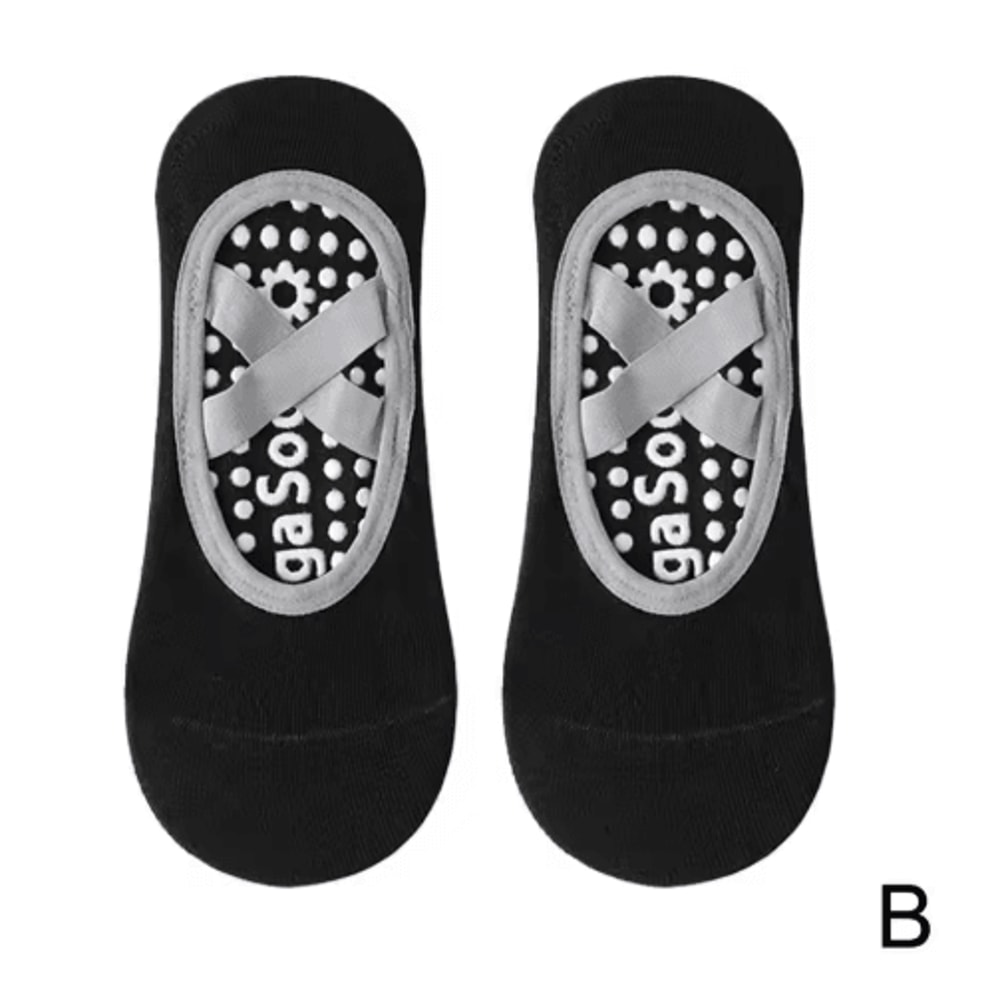 Professional Womens Anti Slip Yoga Socks Breathable Grip And Strap Pilates And Ballet Socks 4