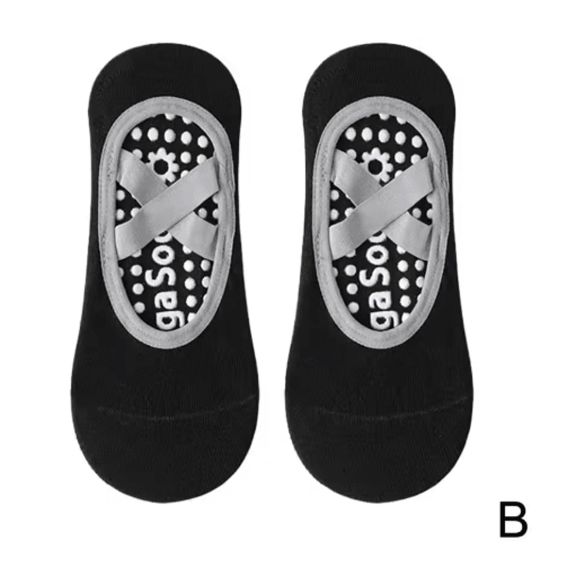 Professional Womens Anti Slip Yoga Socks Breathable Grip And Strap Pilates And Ballet Socks 4