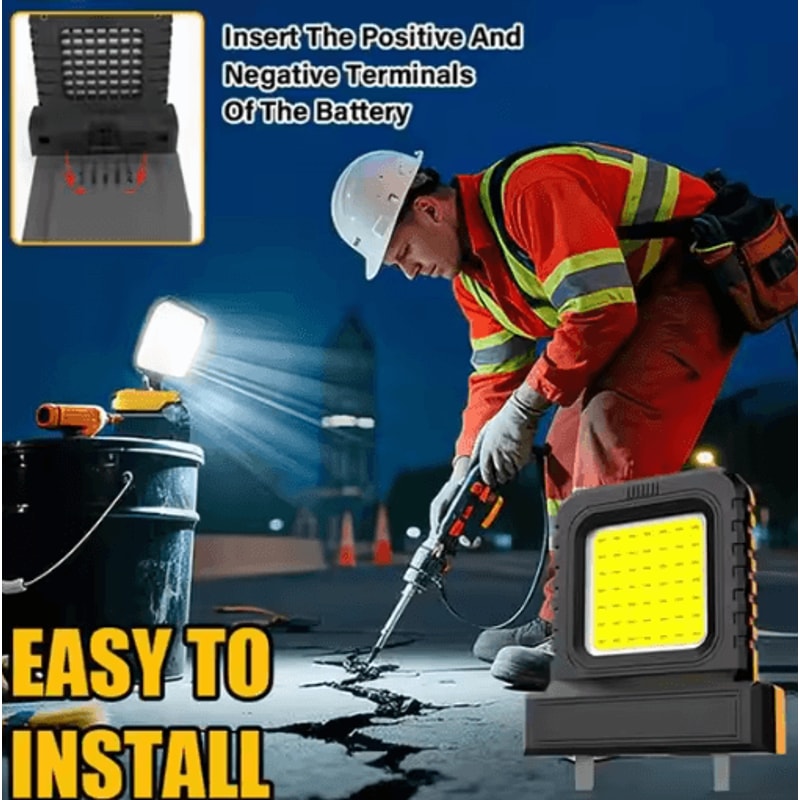 Universal High Brightness LED Work Light Power Tool Floodlight For Makita Battery Case 6