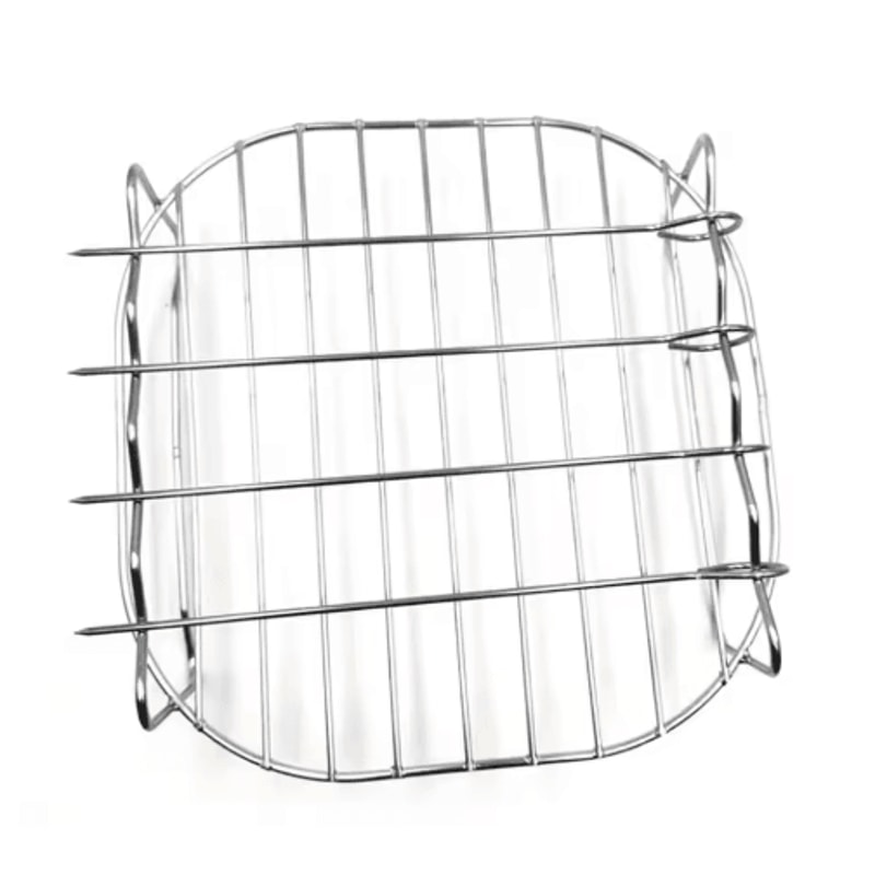 Air Fryer Rack With 4 Skewers Stainless Steel Kebab And Grill Rack For Even Cooking 1