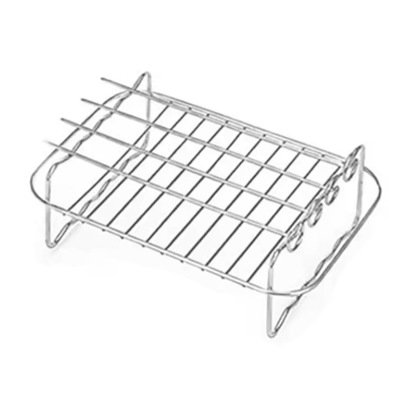 Air Fryer Rack With 4 Skewers Stainless Steel Kebab And Grill Rack For Even Cooking 2