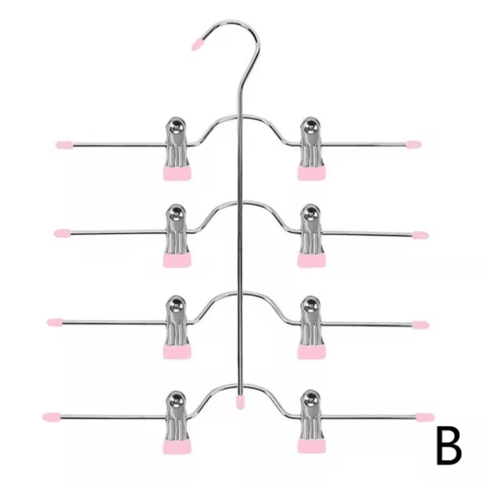 4 Tier Space Saving Pants Hangers Closet Organizer With Clips For Pants Skirts And Scarves 2
