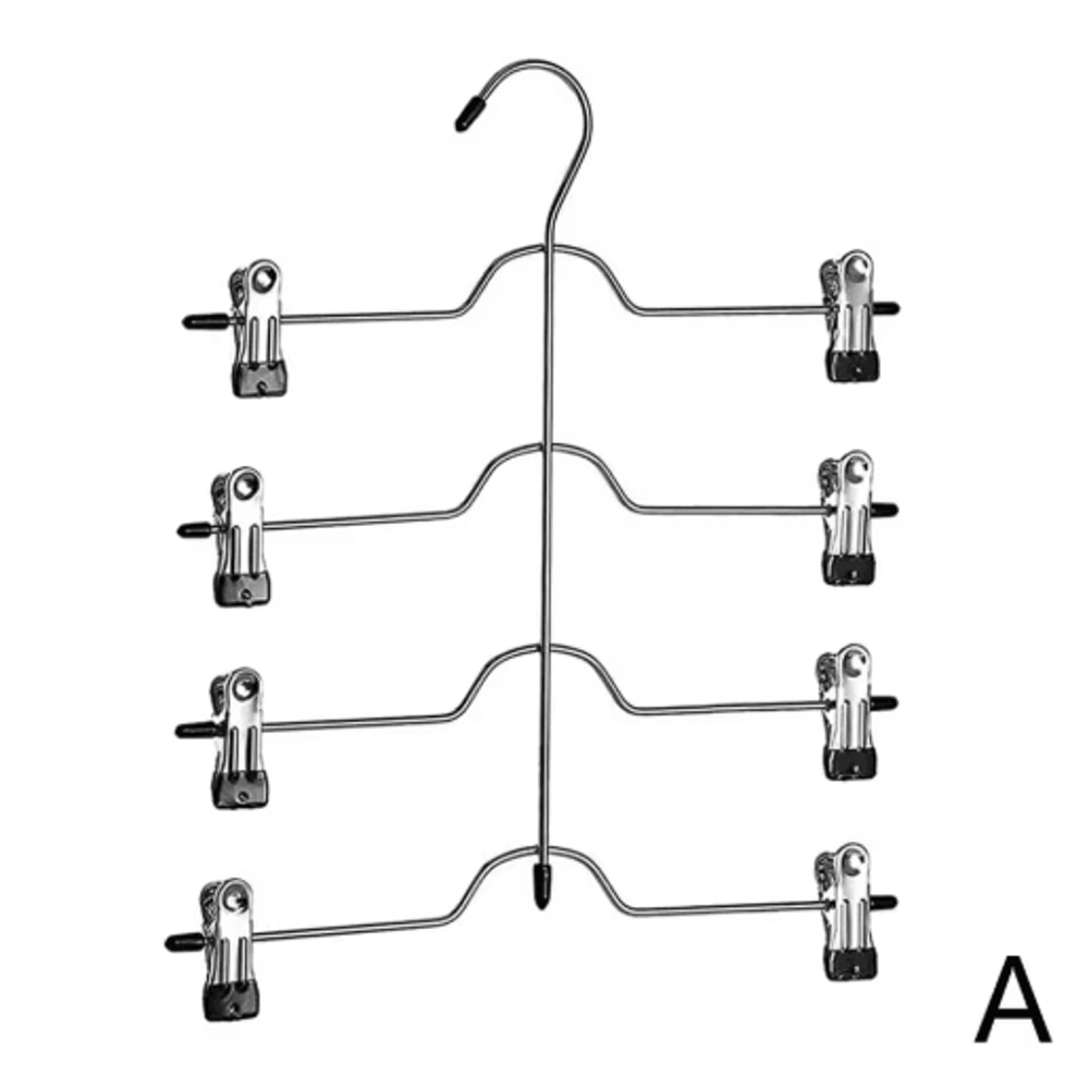 4 Tier Space Saving Pants Hangers Closet Organizer With Clips For Pants Skirts And Scarves 3
