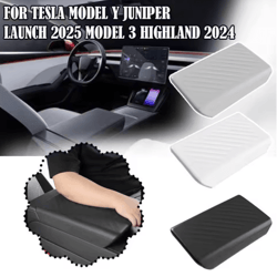 center console armrest cover for tesla model 3 2011 to 2022 and model y juniper 2025 soft tpe console lid protector