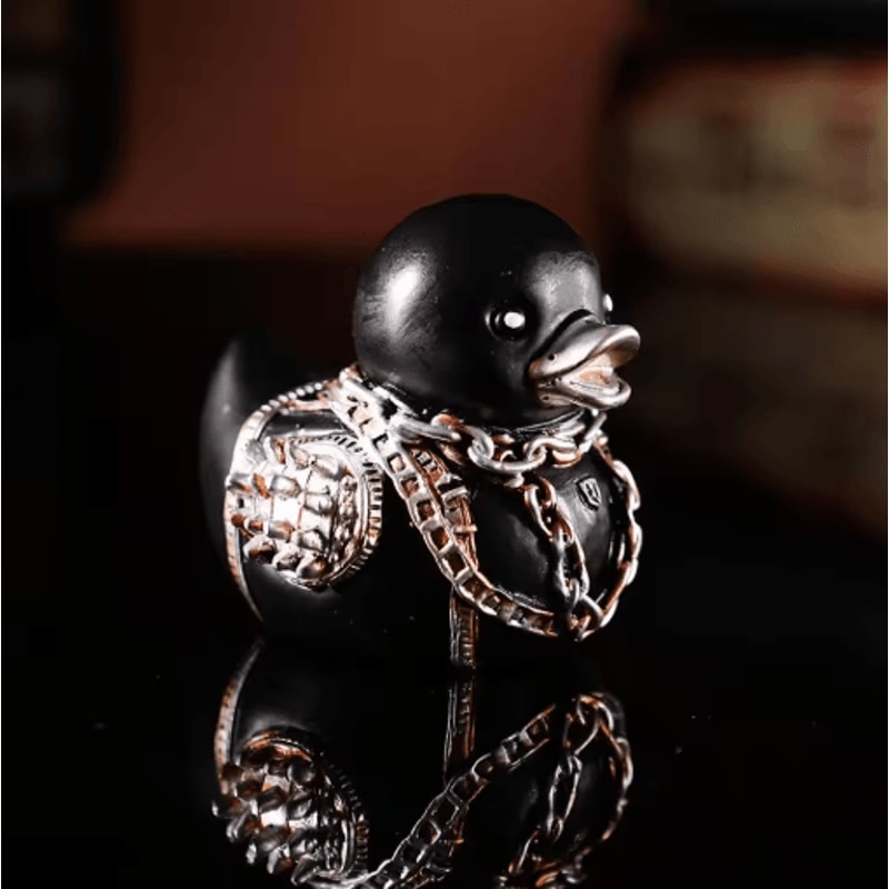 Gothic Satan Duck Statue Punk Rock Duck Figurine Tabletop Collectible Decor 9