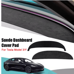 suede dashboard cover for tesla model 3 and model y anti uv non slip dash mat interior accessory