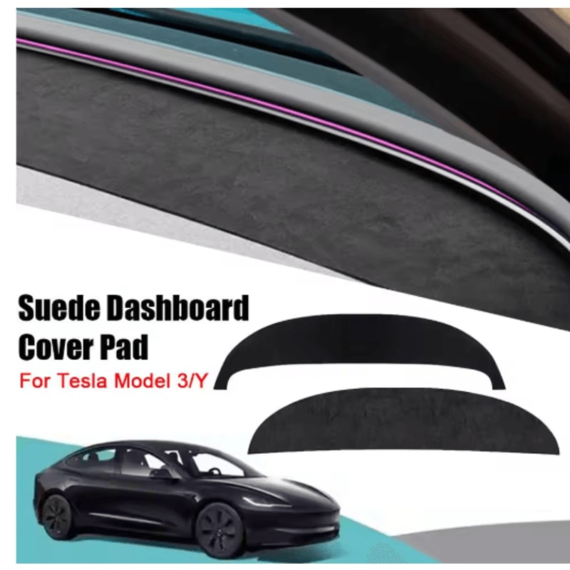 Suede Dashboard Cover For Tesla Model 3 And Model Y Anti UV Non Slip Dash Mat Interior Accessory 0