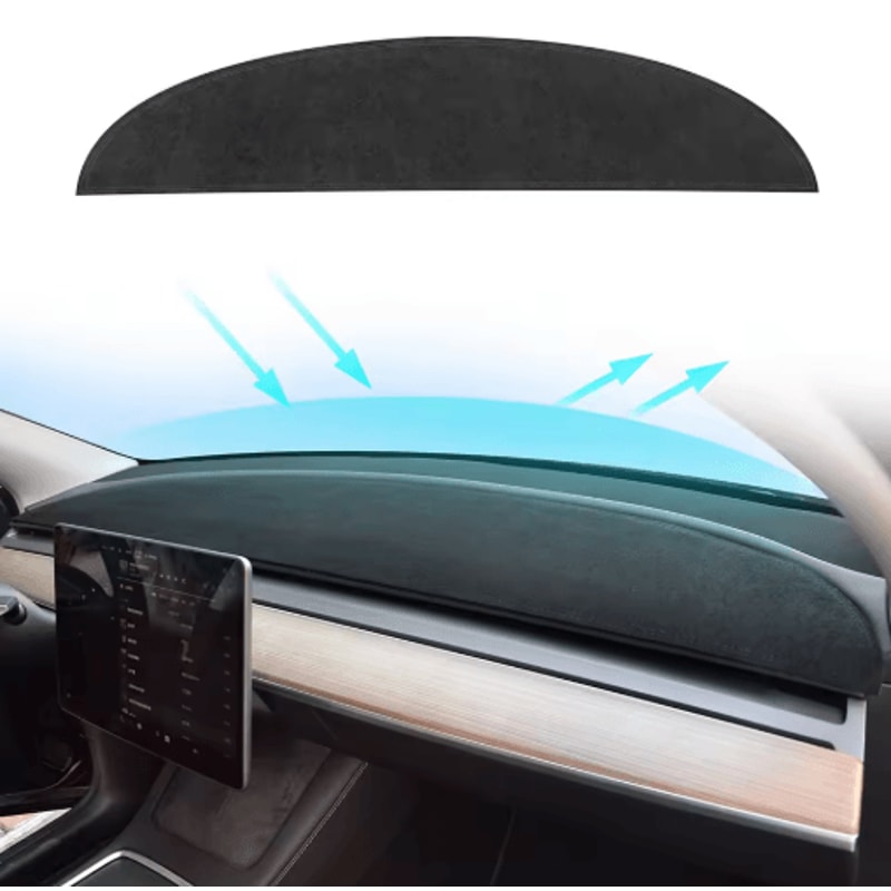 Suede Dashboard Cover For Tesla Model 3 And Model Y Anti UV Non Slip Dash Mat Interior Accessory 11