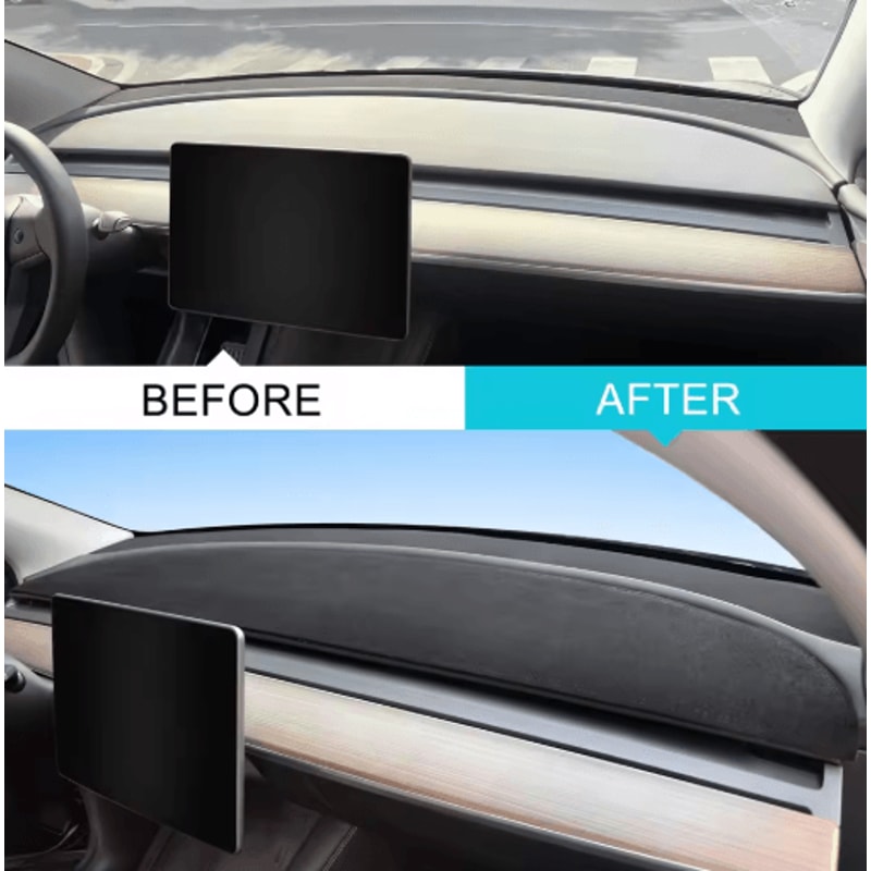 Suede Dashboard Cover For Tesla Model 3 And Model Y Anti UV Non Slip Dash Mat Interior Accessory 8