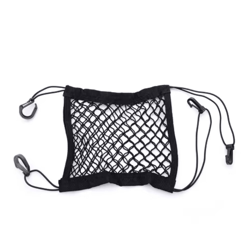 Double Layer Mesh Car Storage Net Seat Back And Trunk Organizer With Hooks 1 2PCS 2