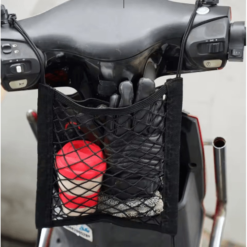 Double Layer Mesh Car Storage Net Seat Back And Trunk Organizer With Hooks 1 2PCS 5