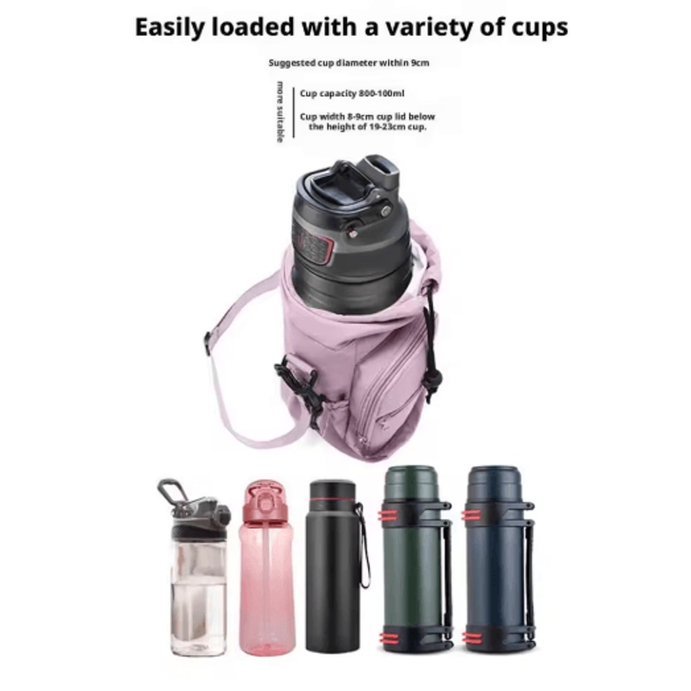 Insulated Water Bottle Carrier Sling Bag 32oz 40oz Crossbody Holder With Phone Pocket 8