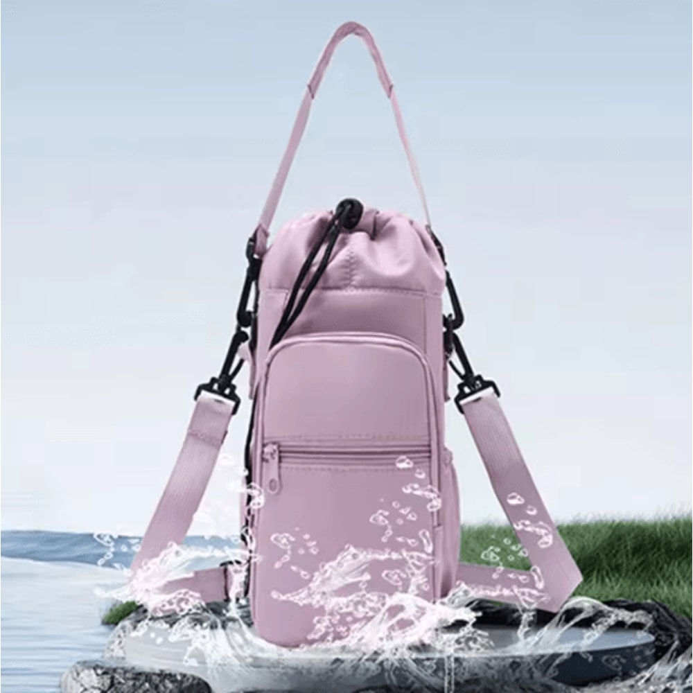 Insulated Water Bottle Carrier Sling Bag 32oz 40oz Crossbody Holder With Phone Pocket 9