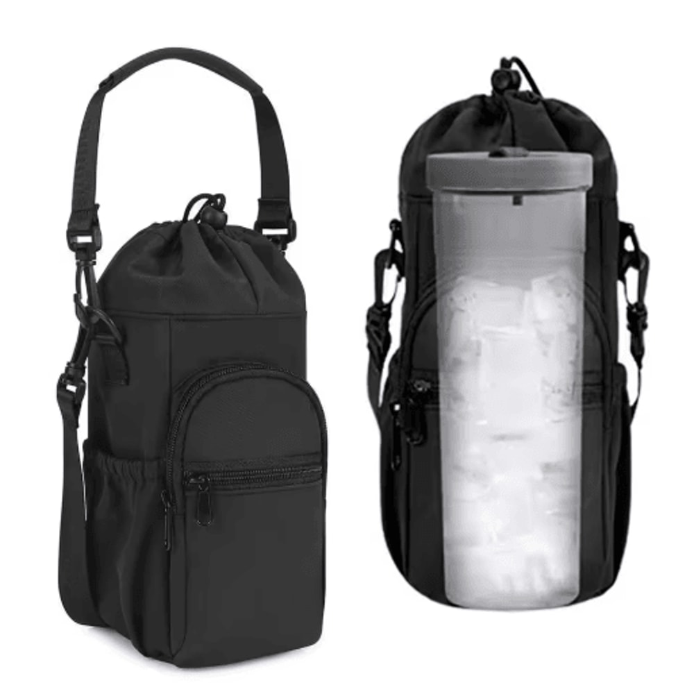 Insulated Water Bottle Carrier Sling Bag 32oz 40oz Crossbody Holder With Phone Pocket 0