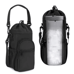 insulated water bottle carrier sling bag 32oz 40oz crossbody holder with phone pocket