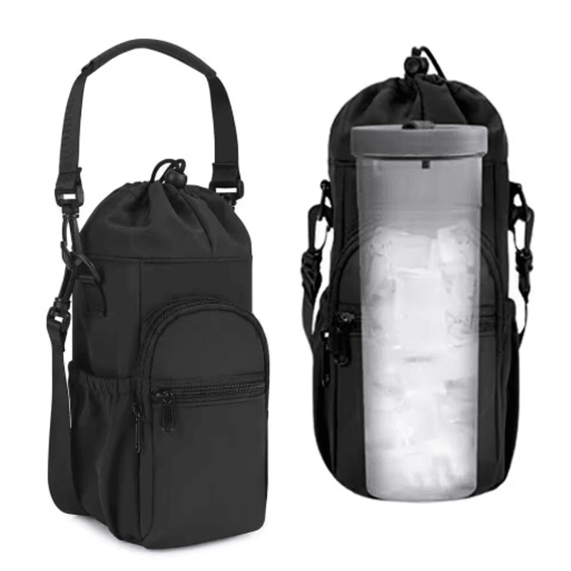 Insulated Water Bottle Carrier Sling Bag 32oz 40oz Crossbody Holder With Phone Pocket 0
