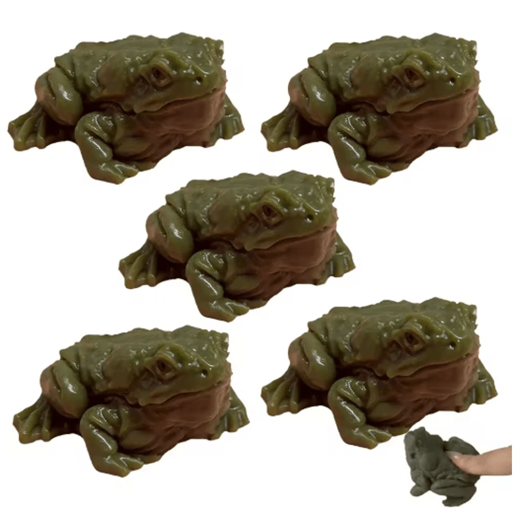 Realistic Frog Squeeze Fidget Toy Soft TPR Witch Toad Halloween Prank Figurine 1 To 5PCS 1