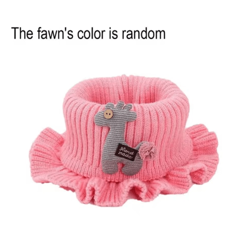 Kids Knitted Giraffe Scarf Collar Cartoon Ruffle Neck Warmer Detachable Dickey 5