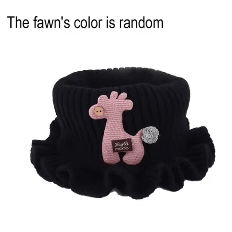 Kids Knitted Giraffe Scarf Collar Cartoon Ruffle Neck Warmer Detachable Dickey 6