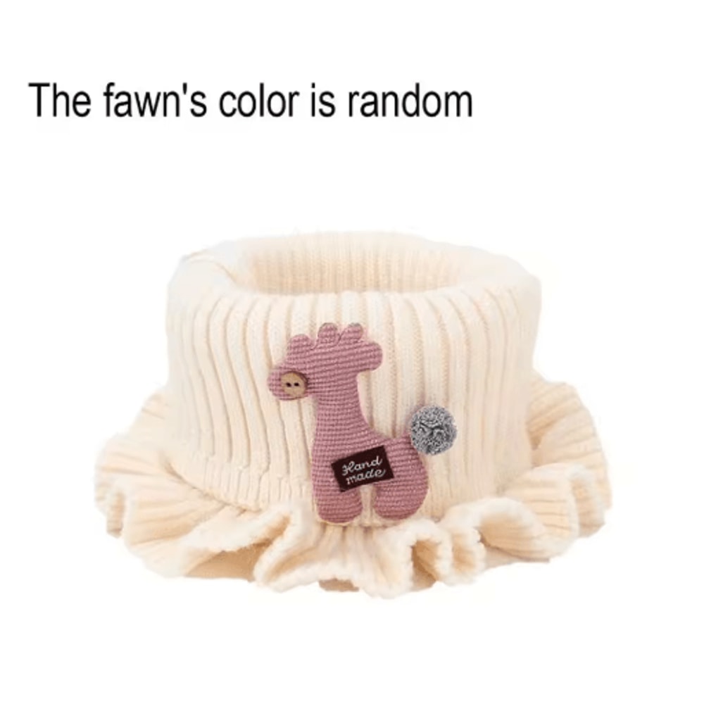 Kids Knitted Giraffe Scarf Collar Cartoon Ruffle Neck Warmer Detachable Dickey 7