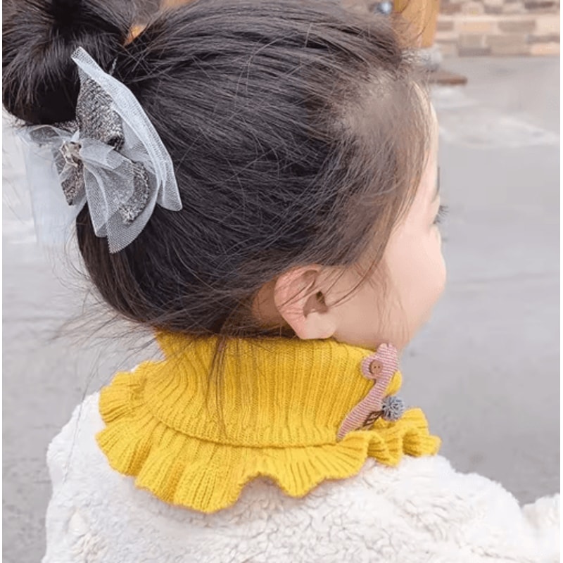 Kids Knitted Giraffe Scarf Collar Cartoon Ruffle Neck Warmer Detachable Dickey 9