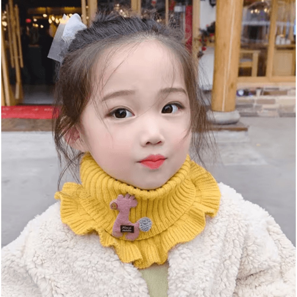 Kids Knitted Giraffe Scarf Collar Cartoon Ruffle Neck Warmer Detachable Dickey 12