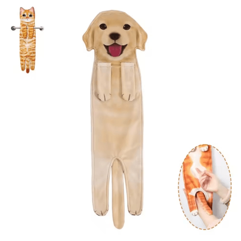 Funny Cat Hand Towel Cute Hanging Kitchen And Bathroom Towel For Cat Lovers 1