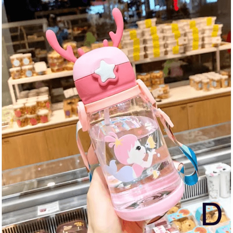 Cartoon Kids Water Bottle 500ml Leak Proof Straw Bottle With Pop Up Spout For School And Sports 1