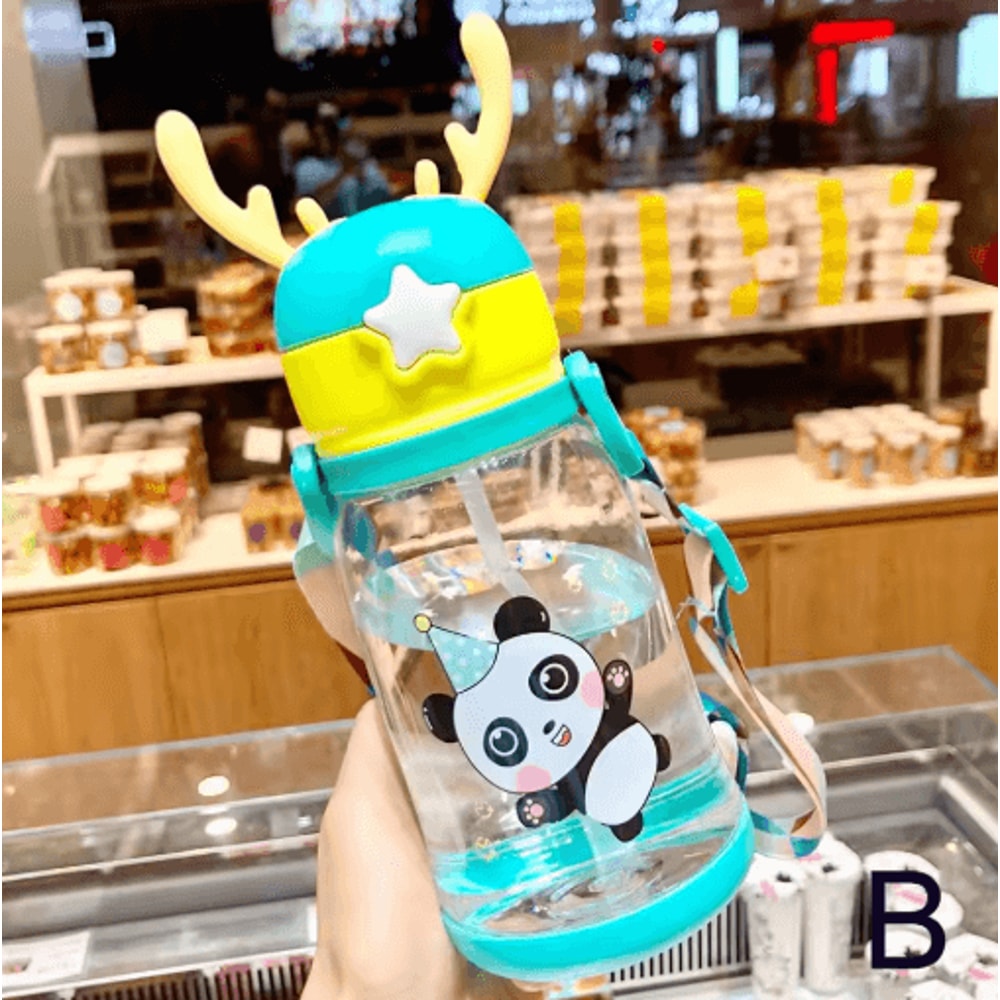 Cartoon Kids Water Bottle 500ml Leak Proof Straw Bottle With Pop Up Spout For School And Sports 3