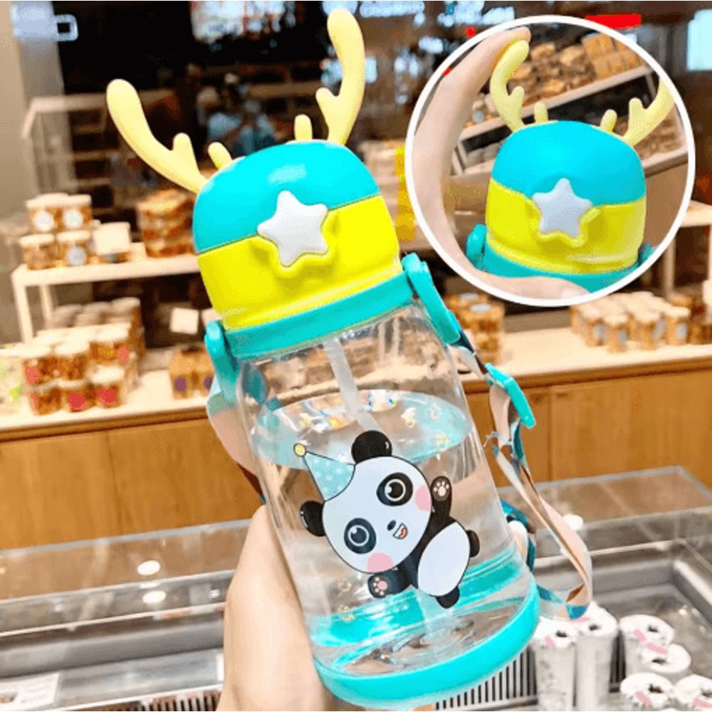 Cartoon Kids Water Bottle 500ml Leak Proof Straw Bottle With Pop Up Spout For School And Sports 7