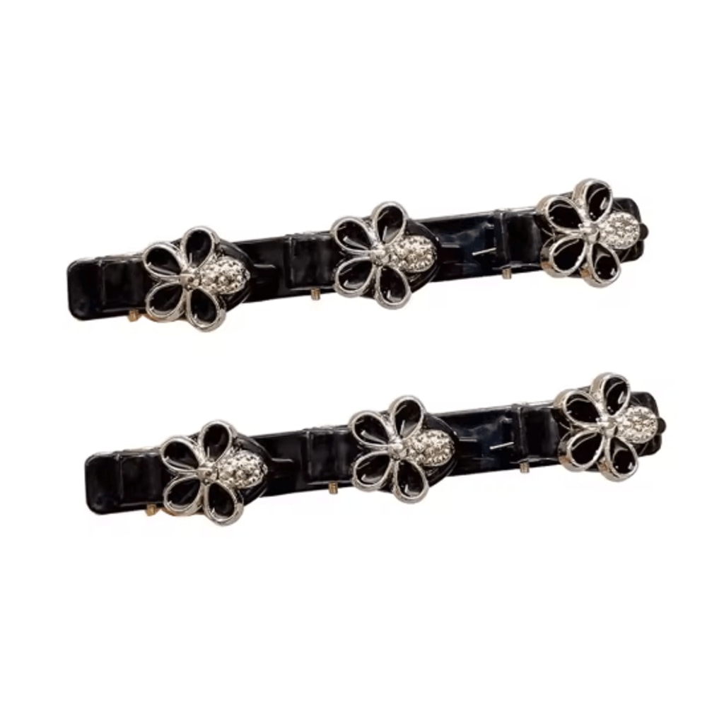 Sparkling Crystal Rhinestone Clover Hair Clips Braided Hairpins For Women And Girls 4