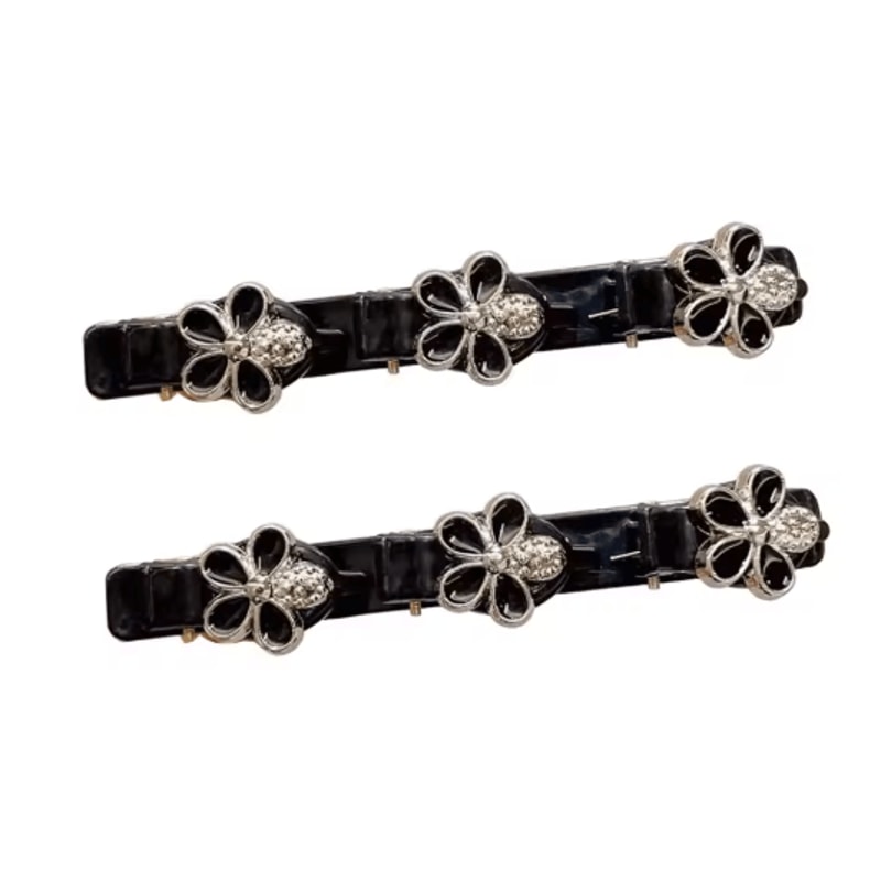 Sparkling Crystal Rhinestone Clover Hair Clips Braided Hairpins For Women And Girls 4