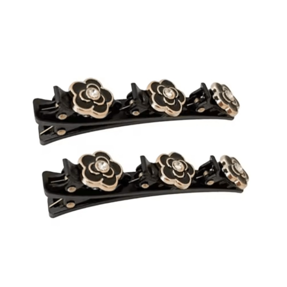 Sparkling Crystal Rhinestone Clover Hair Clips Braided Hairpins For Women And Girls 5