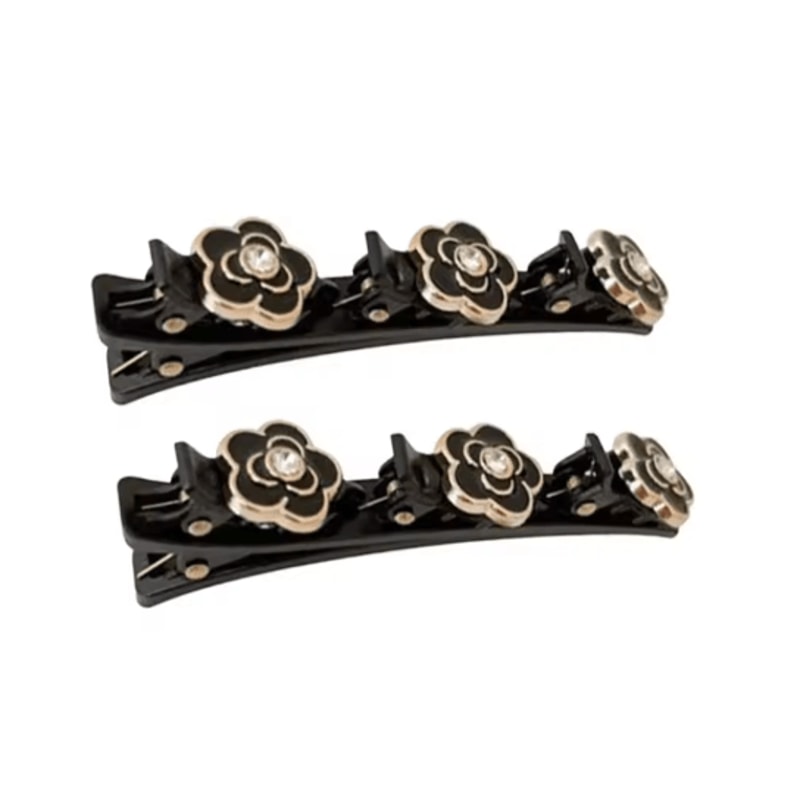 Sparkling Crystal Rhinestone Clover Hair Clips Braided Hairpins For Women And Girls 5